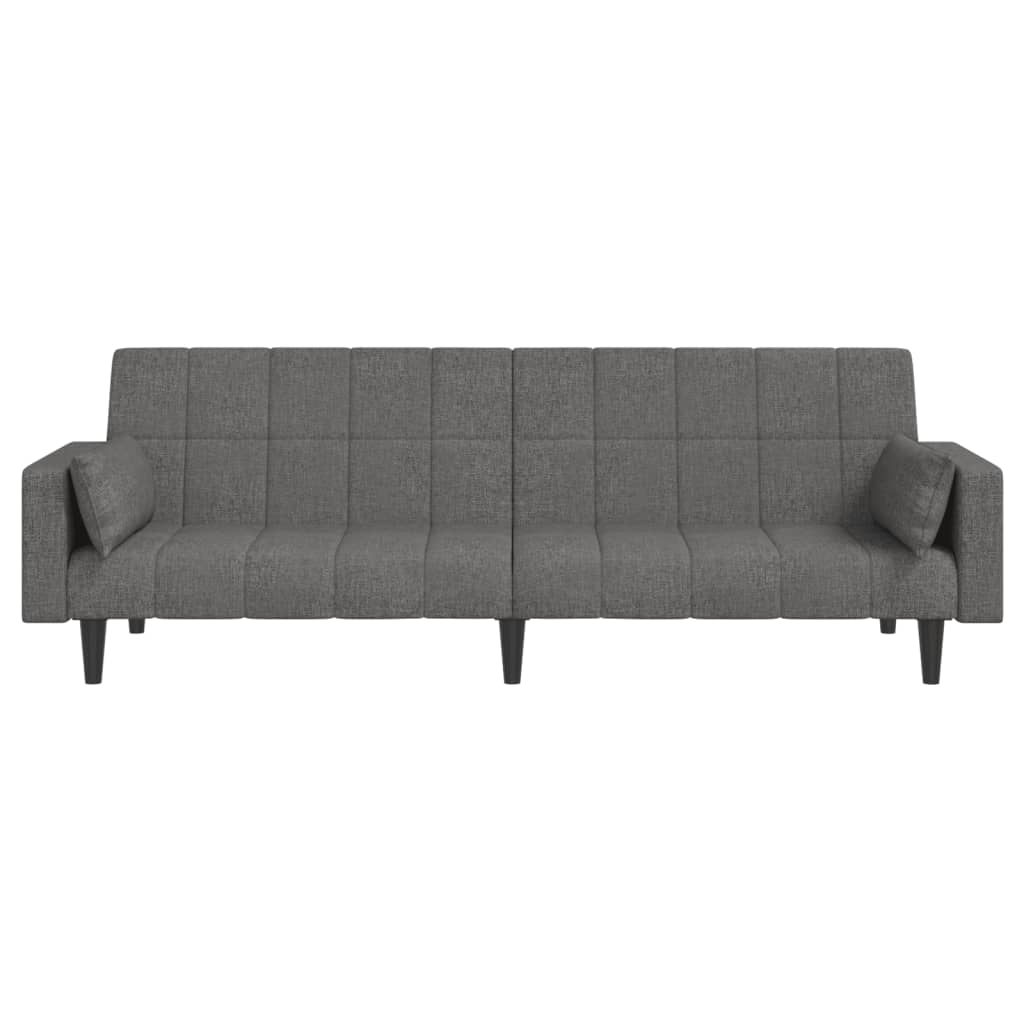 vidaXL 2-Seater Sofa Bed with 2 Pillows Fabric Light Grey