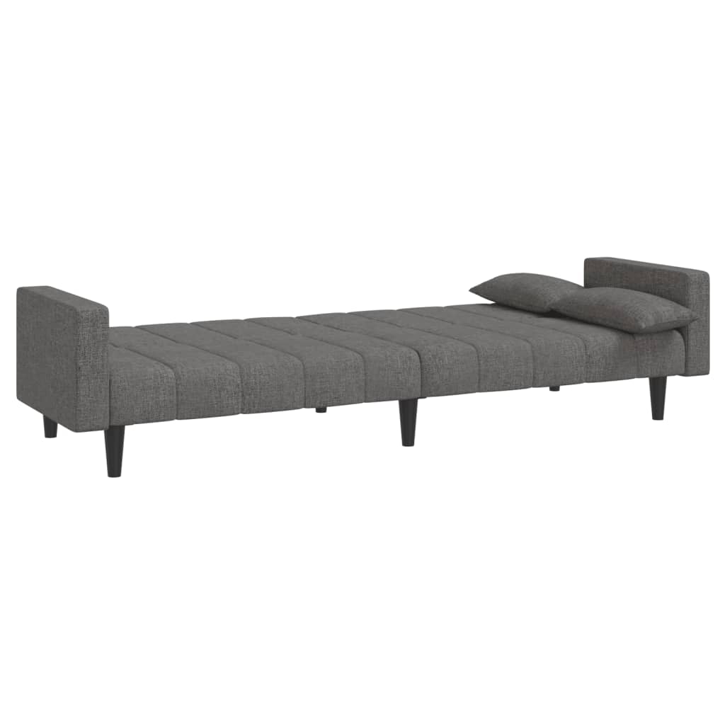 vidaXL 2-Seater Sofa Bed with 2 Pillows Fabric Light Grey
