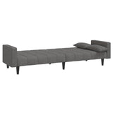 vidaXL 2-Seater Sofa Bed with 2 Pillows Fabric Light Grey