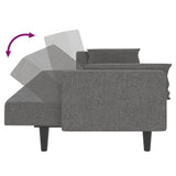 vidaXL 2-Seater Sofa Bed with 2 Pillows Fabric Light Grey