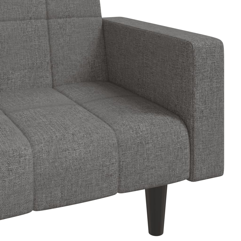vidaXL 2-Seater Sofa Bed with 2 Pillows Fabric Light Grey