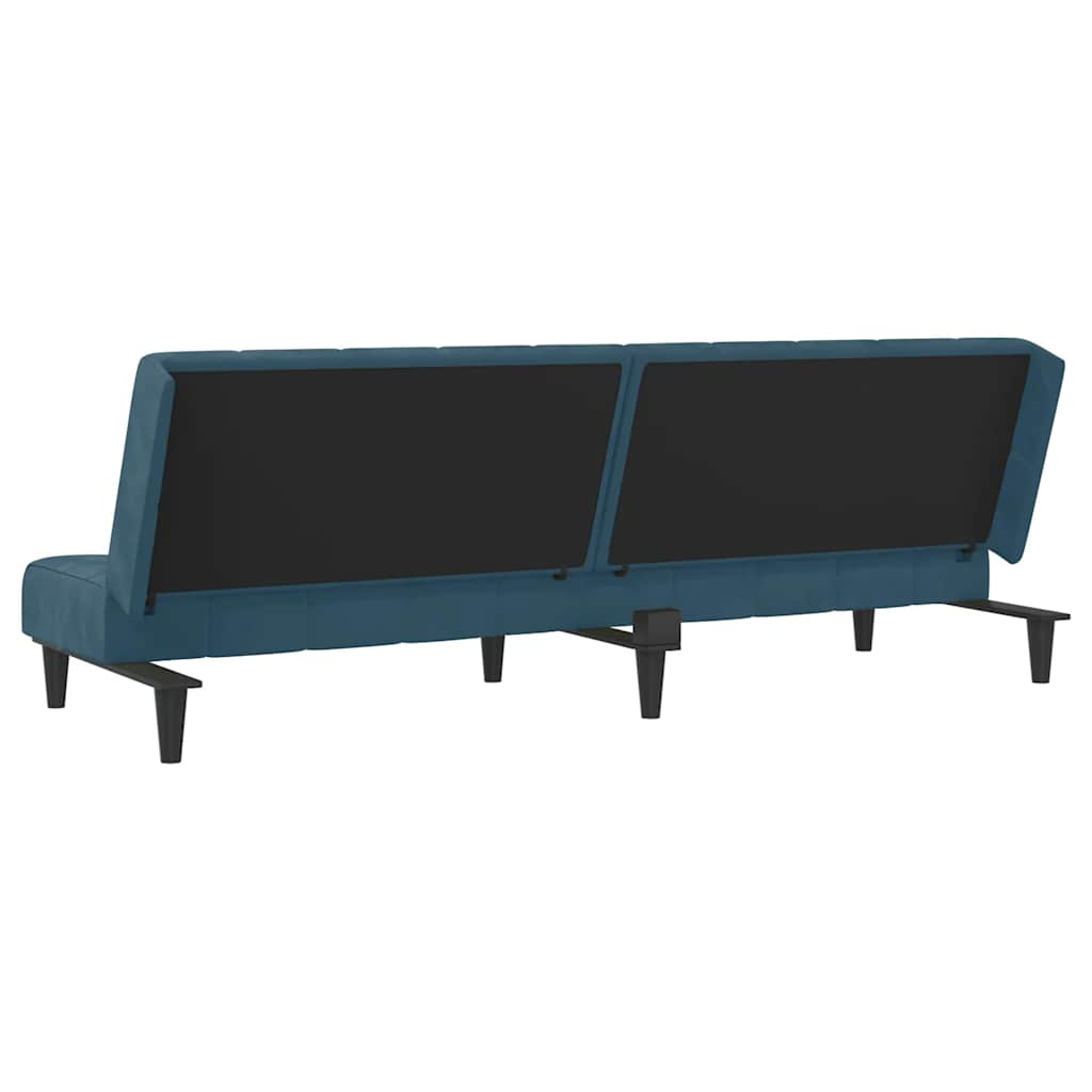 vidaXL Slaapbank 2-zits fluweel blauw