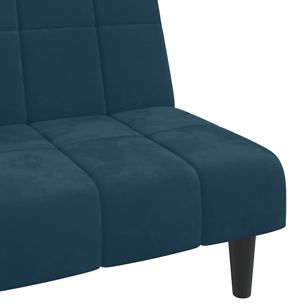 vidaXL Slaapbank 2-zits fluweel blauw
