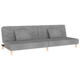 vidaXL 2-Seater Sofa Bed with 2 Pillows Fabric Light Grey