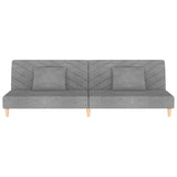 vidaXL 2-Seater Sofa Bed with 2 Pillows Fabric Light Grey