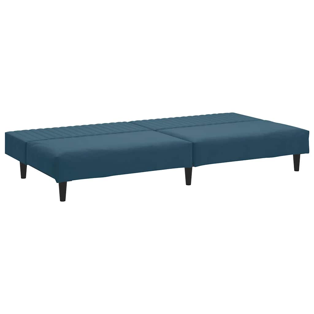 vidaXL Slaapbank 2-zits fluweel blauw