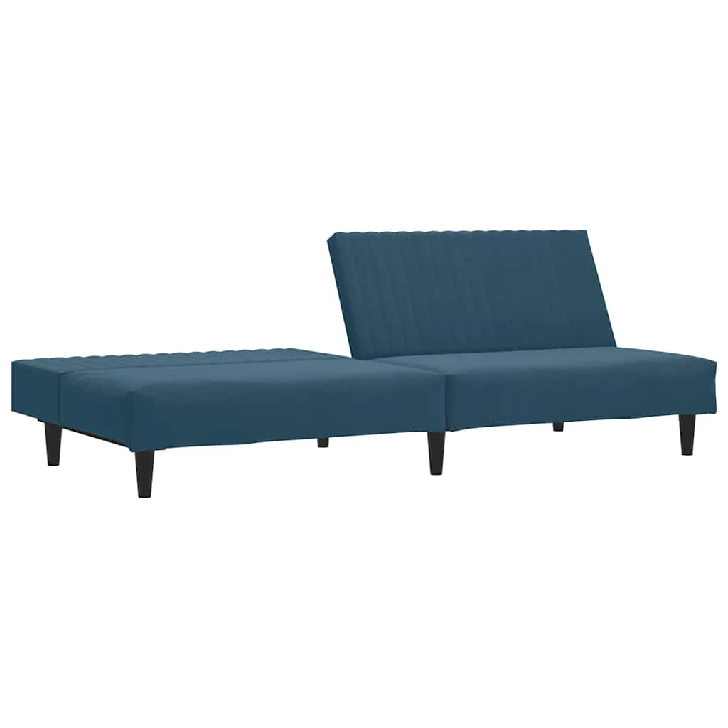 vidaXL Slaapbank 2-zits fluweel blauw