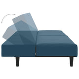 vidaXL Slaapbank 2-zits fluweel blauw
