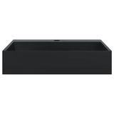 vidaXL Wastafel 50x38x11 cm gegoten mineraal/marmer matzwart