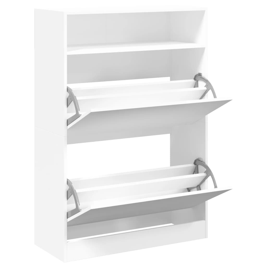 vidaXL Schoenenkast met 2 klaplades 80x34x116 cm wit