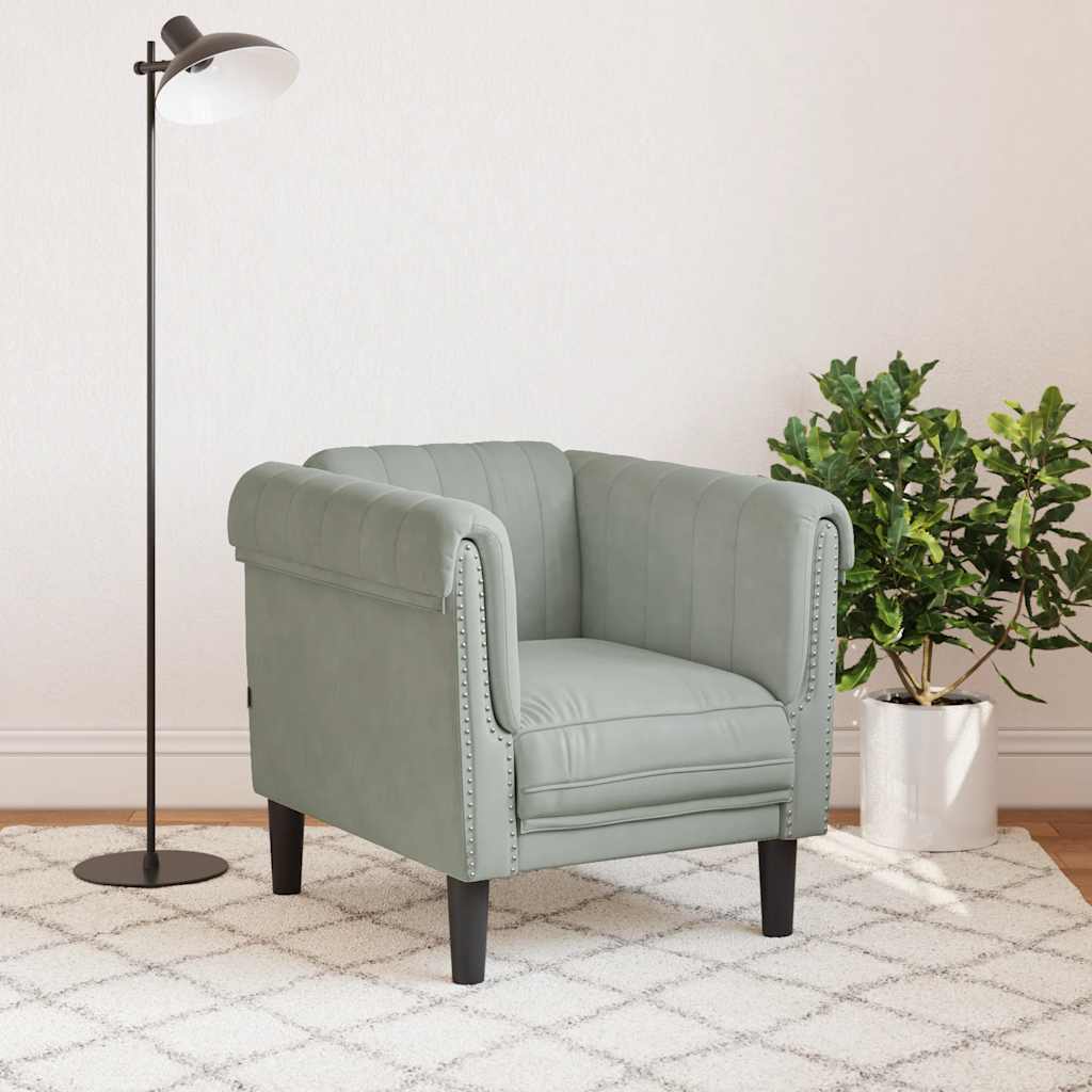 vidaXL Armchair velvet light grey