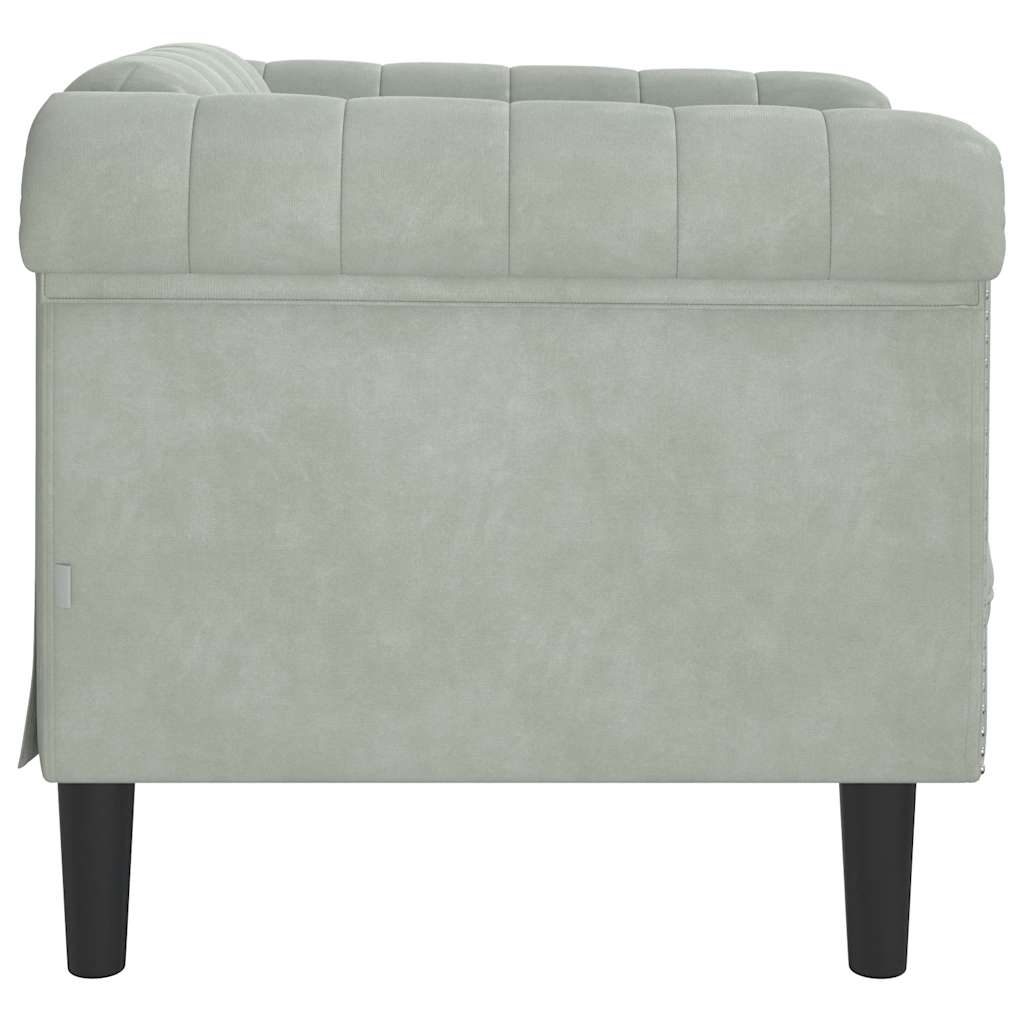 vidaXL Armchair velvet light grey