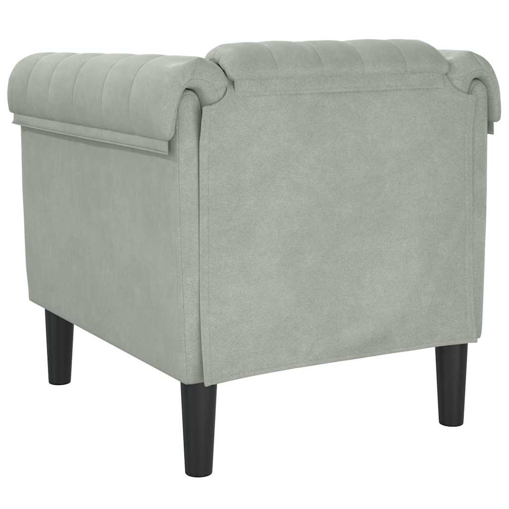vidaXL Armchair velvet light grey