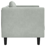 vidaXL Fauteuil met kussen fluweel lichtgrijs