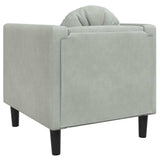 vidaXL Fauteuil met kussen fluweel lichtgrijs