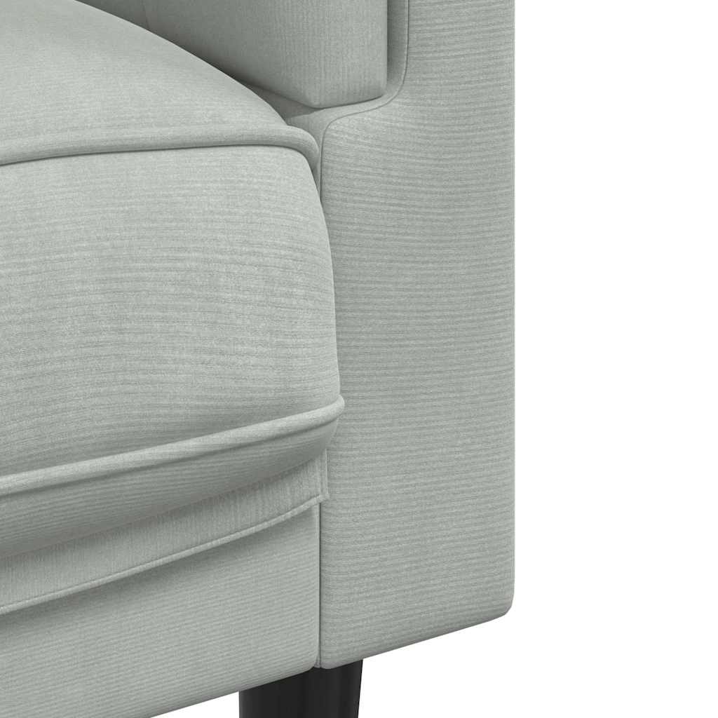 vidaXL Fauteuil met kussen fluweel lichtgrijs