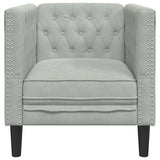 vidaXL Fauteuil Chesterfield-stijl fluweel lichtgrijs