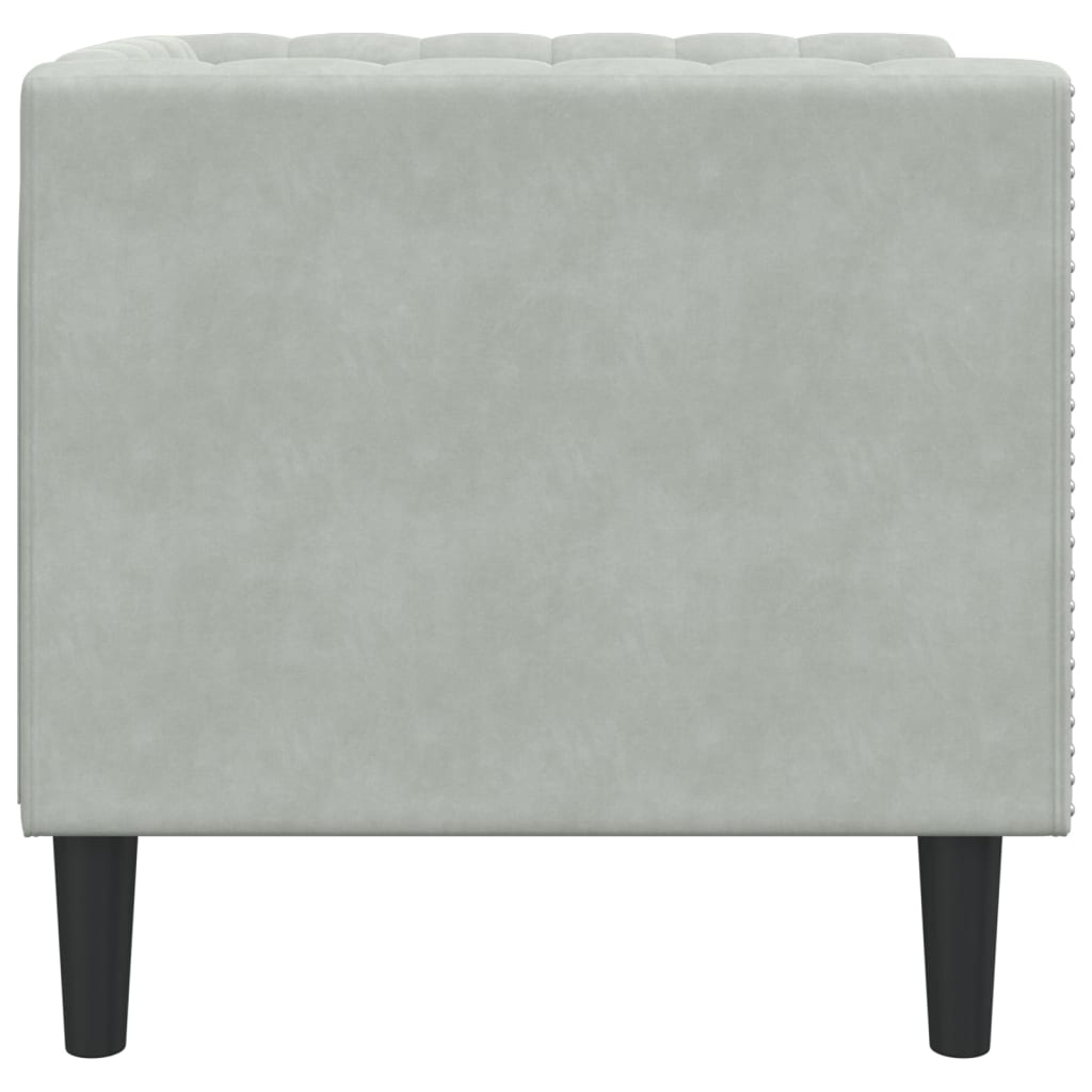 vidaXL Fauteuil Chesterfield-stijl fluweel lichtgrijs