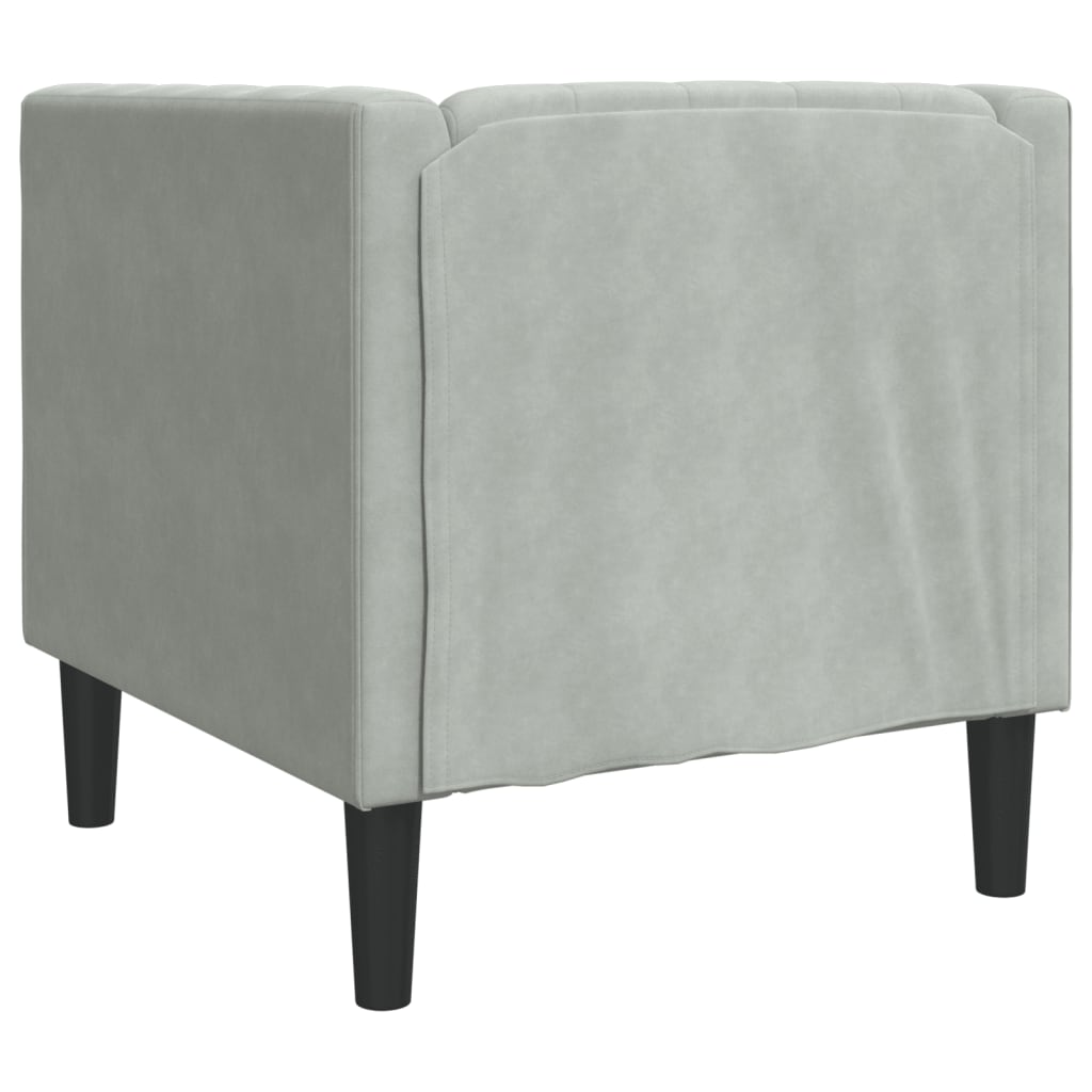 vidaXL Fauteuil Chesterfield-stijl fluweel lichtgrijs