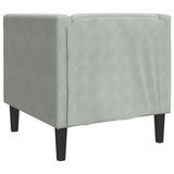 vidaXL Fauteuil Chesterfield-stijl fluweel lichtgrijs