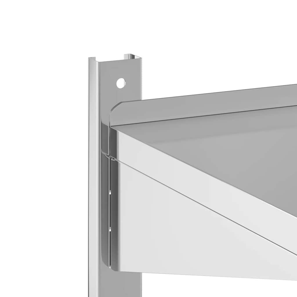 vidaXL Wandschap 2-laags 100x40x60 cm roestvrijstaal zilverkleurig