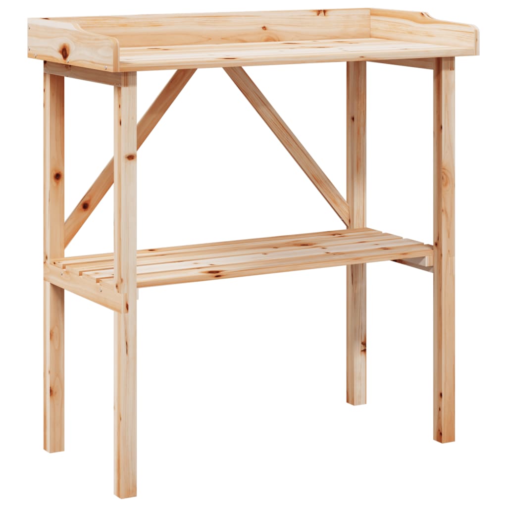 vidaXL Plantentafel met schap 78x38x82,5 cm massief vurenhout