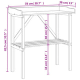 vidaXL Plantentafel met schap 78x38x82,5 cm massief vurenhout