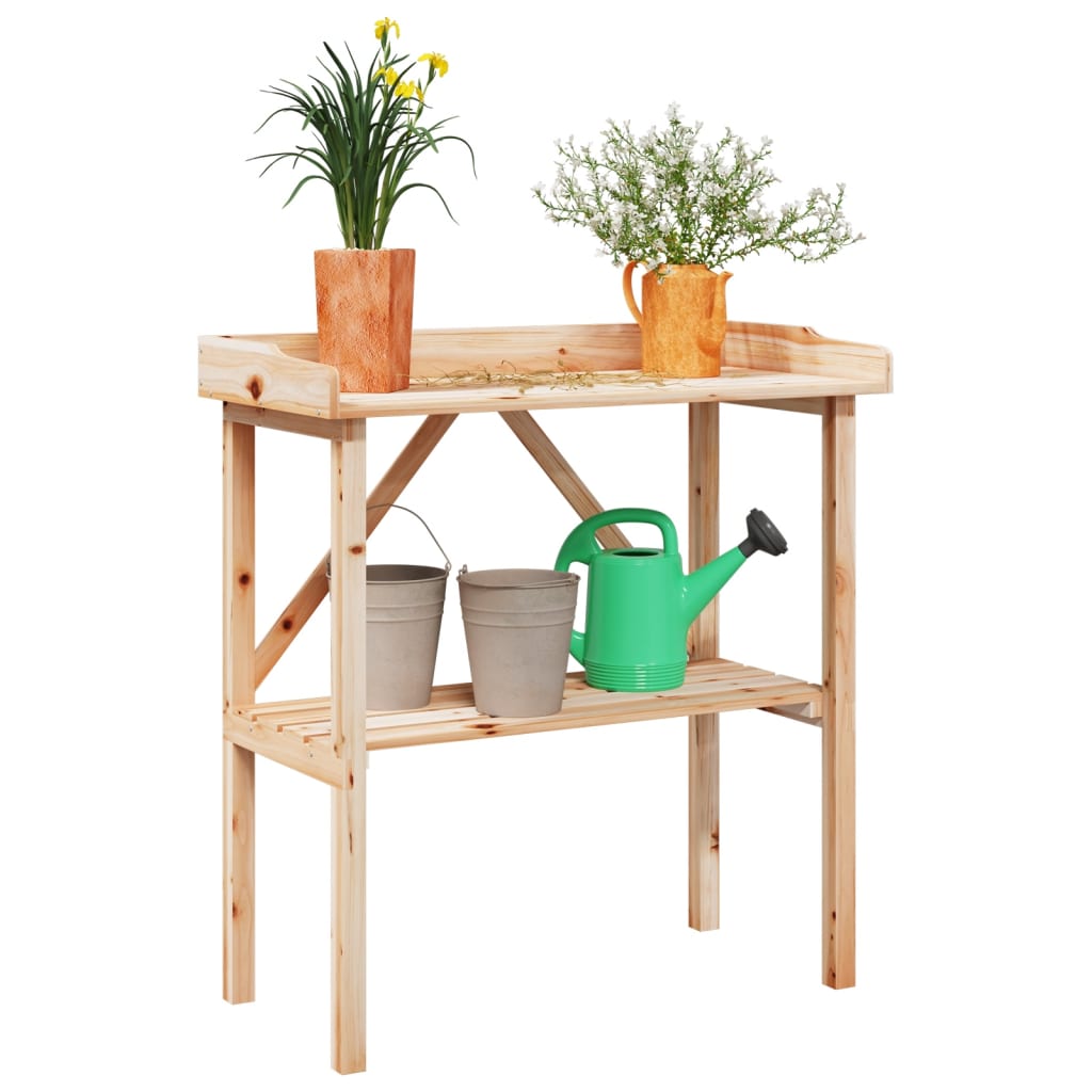 vidaXL Plantentafel met schap 78x38x82,5 cm massief vurenhout