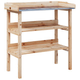 vidaXL Plantentafel met schappen 78x38x82,5 cm massief vurenhout
