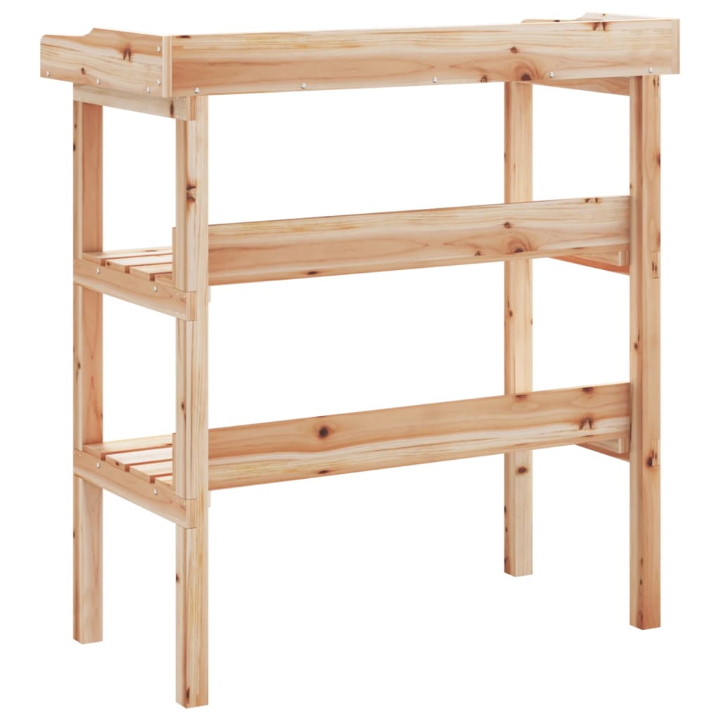 vidaXL Plantentafel met schappen 78x38x82,5 cm massief vurenhout