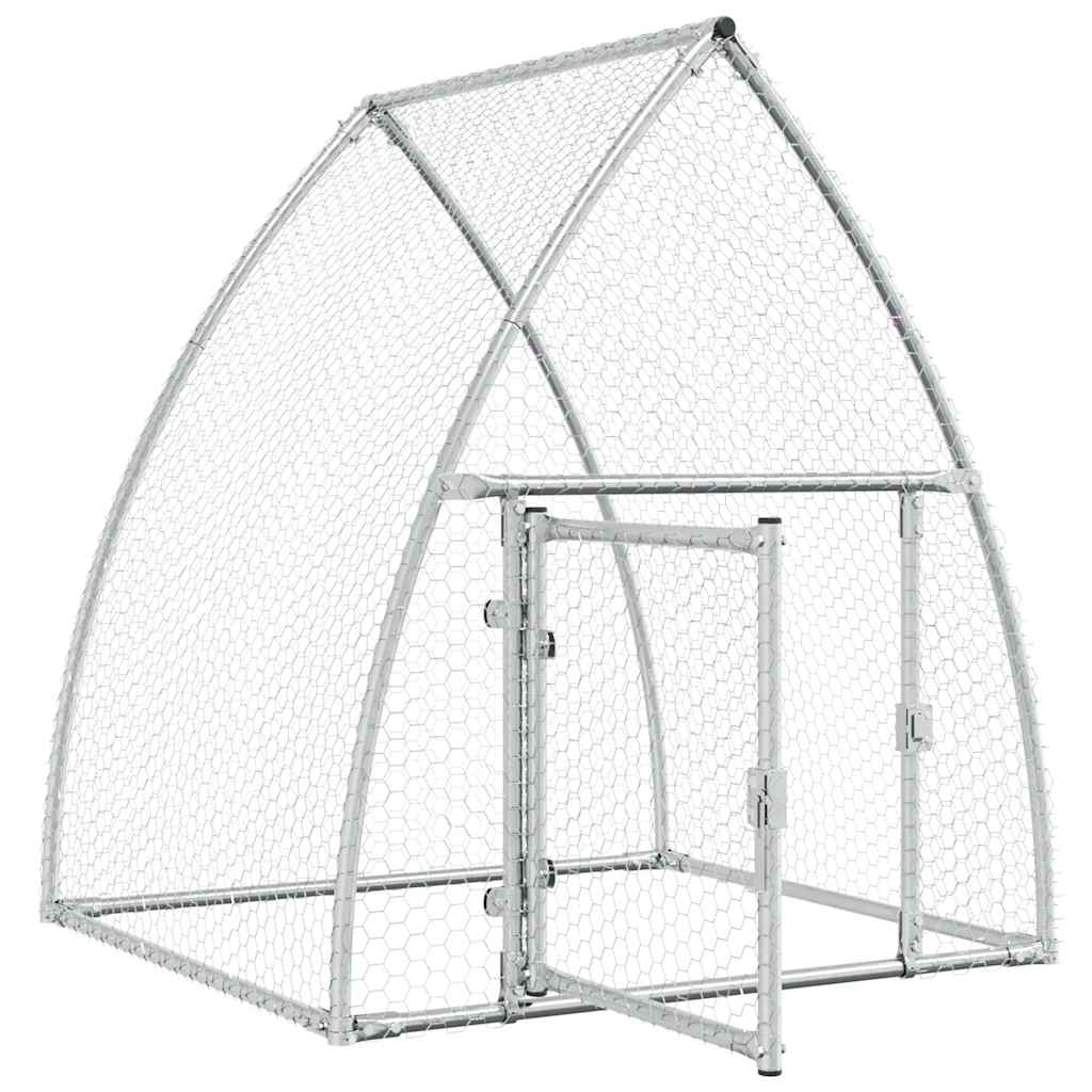 vidaXL Chicken Coop 100x105x120 cm Galvanized Steel Silver