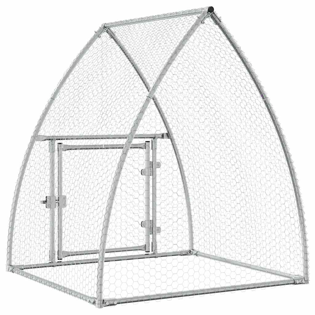vidaXL Chicken Coop 100x105x120 cm Galvanized Steel Silver