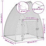 vidaXL Chicken Coop 100x105x120 cm Galvanized Steel Silver