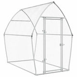 vidaXL Chicken Coop 200x105x182 cm Galvanized Steel Silver