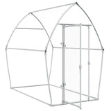 vidaXL Chicken Coop 200x105x182 cm Galvanized Steel Silver
