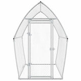 vidaXL Chicken Coop 200x105x182 cm Galvanized Steel Silver