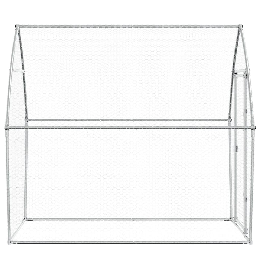 vidaXL Chicken Coop 200x105x182 cm Galvanized Steel Silver