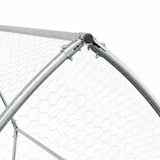 vidaXL Chicken Coop 200x105x182 cm Galvanized Steel Silver