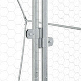 vidaXL Chicken Coop 200x105x182 cm Galvanized Steel Silver