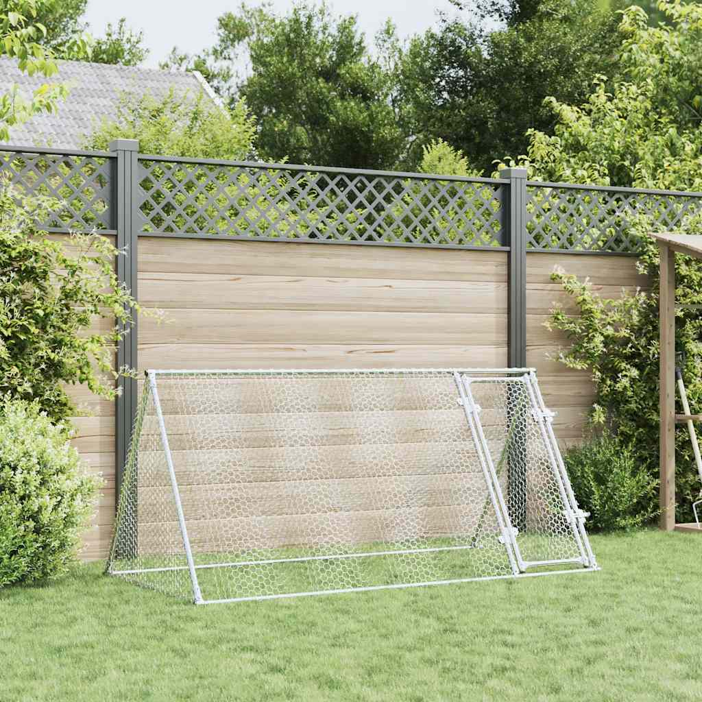 vidaXL Kippenhok 200x105x91 cm gegalvaniseerd staal zilverkleurig