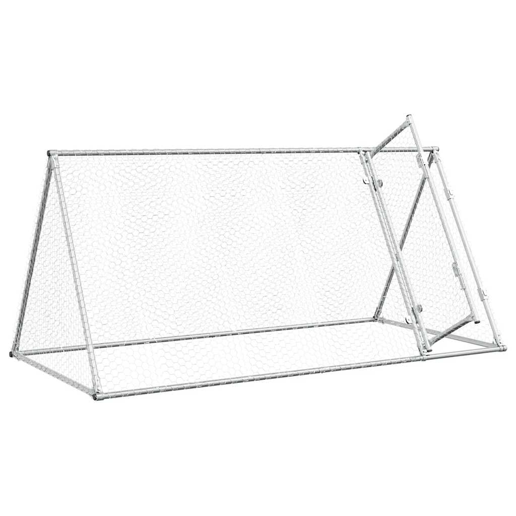 vidaXL Kippenhok 200x105x91 cm gegalvaniseerd staal zilverkleurig