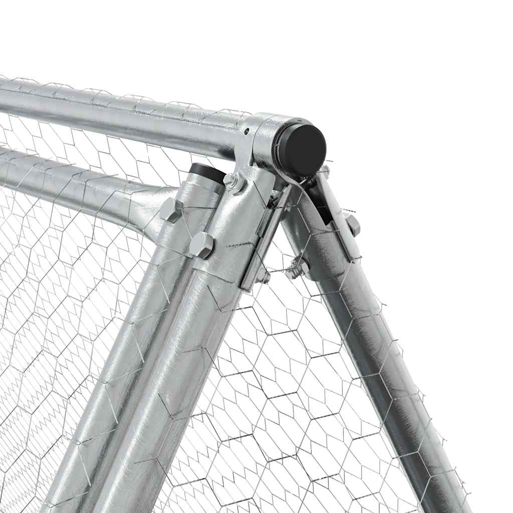 vidaXL Kippenhok 200x105x91 cm gegalvaniseerd staal zilverkleurig