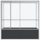vidaXL Volière 210,5x107x212 m staal zilverkleurig