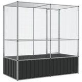 vidaXL Volière 210,5x107x212 m staal zilverkleurig