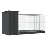vidaXL Volière met verlengstuk zilver 416x203x216 cm staal