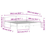 vidaXL Bedframe zonder matras massief grenenhout 200x200 cm