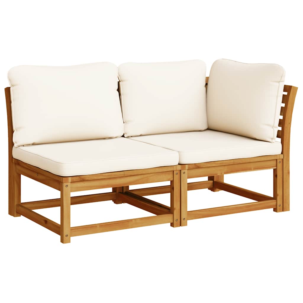 vidaXL 6-delige Loungeset met kussens massief acaciahout