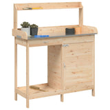 vidaXL Oppottafel met kast 110,5x45x124,5 cm massief vurenhout