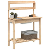 vidaXL Oppottafel met spoelbak 147,5x44x139,5 cm massief vurenhout