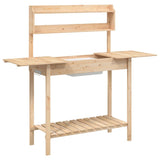 vidaXL Oppottafel met spoelbak 147,5x44x139,5 cm massief vurenhout